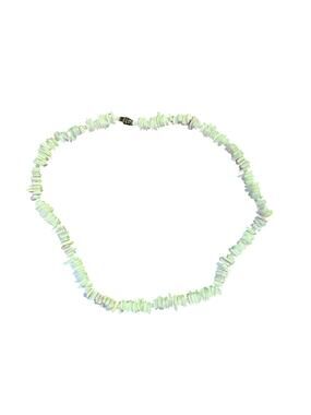 Vintage White Puka Shell Chip Choker Necklace 17" Barrel Clasp Beachy Boho
